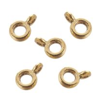 Riipushelmi metallia isoreikäinen litteä rondelli n. 2x6,5 mm kullanvärinen 5 kpl