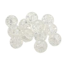 Pyöreä lasihelmi jääkukka 8 mm ice crystal 10 kpl