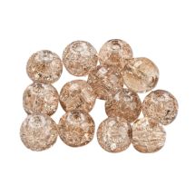 Pyöreä lasihelmi jääkukka 8 mm mocha 10 kpl