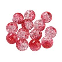 Pyöreä lasihelmi jääkukka 8 mm cherry ice 10 kpl