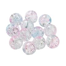 Pyöreä lasihelmi jääkukka 8 mm light unicorn 10 kpl