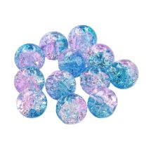 Pyöreä lasihelmi jääkukka 8 mm blue bubblegum 10 kpl