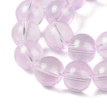 Pyöreähkö lasihelmi läpikuultava hohdepintaväri n. 8 mm vaalea violetti 25 kpl