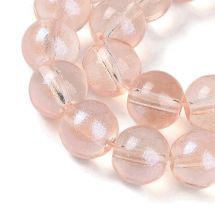 Pyöreähkö lasihelmi läpikuultava hohdepintaväri n. 8 mm vaalea persikka 25 kpl