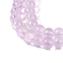 Pyöreähkö lasihelmi läpikuultava hohdepintaväri n. 6 mm vaalea violetti 25 kpl