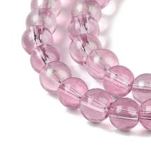 Pyöreähkö lasihelmi läpikuultava hohdepintaväri n. 6 mm vaalea syreeninpunainen 25 kpl