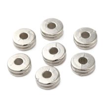 Synteettinen helmi kaksoisrondelli platinanvärinen 6x2,5 mm n. 25 kpl