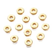 Synteettinen helmi sileä litteä rondelli kullanvärinen 6x2 mm n. 25 kpl