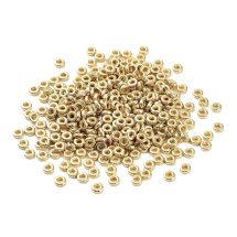 Synteettinen helmi sileä rengasrondelli kullanvärinen 6x2 mm n. 50 kpl