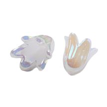 Synteettinen helmi iso kukkakalottihelmi 15x15 mm valkoinen AB 6 kpl