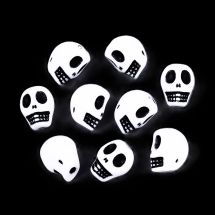 Akryylihelmi pääkallo 9,5x7,5 mm opaakki valkoinen 10 kpl