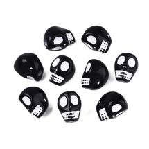 Akryylihelmi pääkallo 9,5x7,5 mm opaakki musta 10 kpl