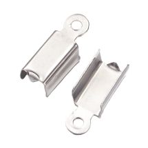 Nauhanpääte platinanvärinen puristettava silmukalla 13,5x4 mm 10 kpl