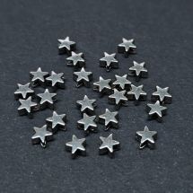 Metallihelmi antiikkihopeanvärinen tähti 5x5 mm n. 25 kpl