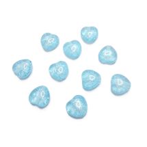 Sydän 8 mm kirkas pintavärjätty jääkukka aqua 10 kpl