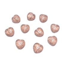 Sydän 8 mm kirkas pintavärjätty jääkukka persikka 10 kpl