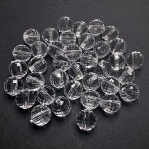 Akryylihelmi särmikäs pyöreä 8 mm kirkas 10 g