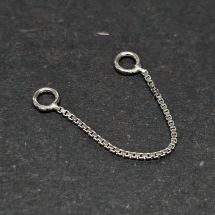 Turvaketju 3 cm juotetuilla lenkeillä rhodiumpinnoitettua 925 sterlinghopeaa 1 kpl