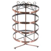 Korustandi pyöritettävä, 96 korvakoruparille, antiikkikuparinvärinen teräs