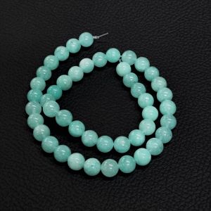 Tukkuerä kivihelmi pyöreä 8 mm jade aqua (V) n. 38 cm nauha