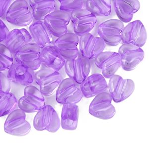 Akryylihelmi sydän 8x8,5 mm läpinäkyvä violetti 10 g