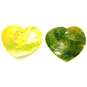 Simpukkariipus Italia sydän 38x35 mm keltainen/lime